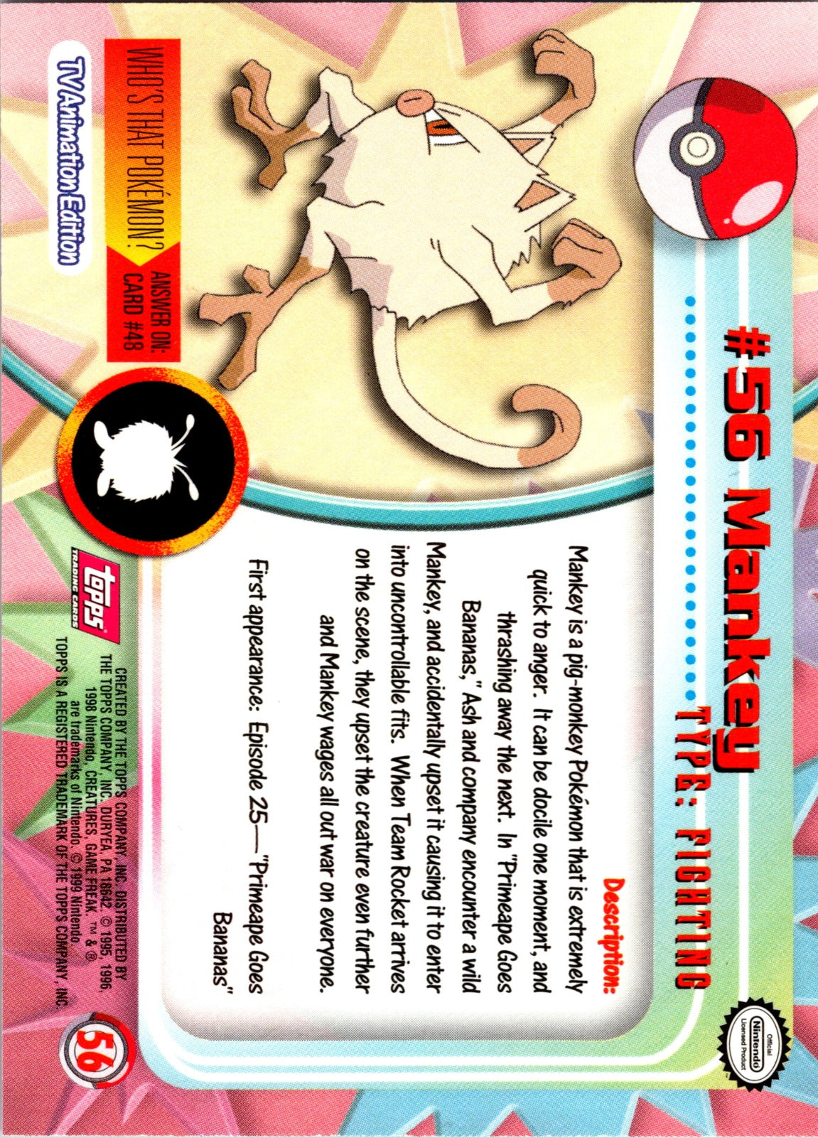 1999 Topps TV Mankey LP  P94