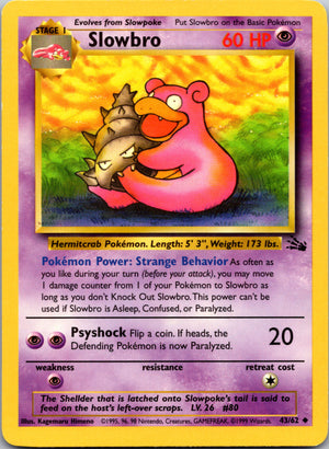 1999 Fossil 43/62 Slowbro Uncommon B35