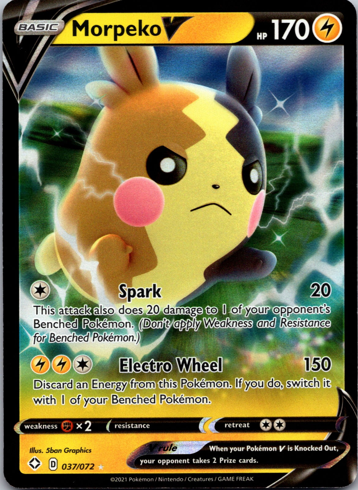 2021 Shining Fates 037/072 Morpeko V NM  P60