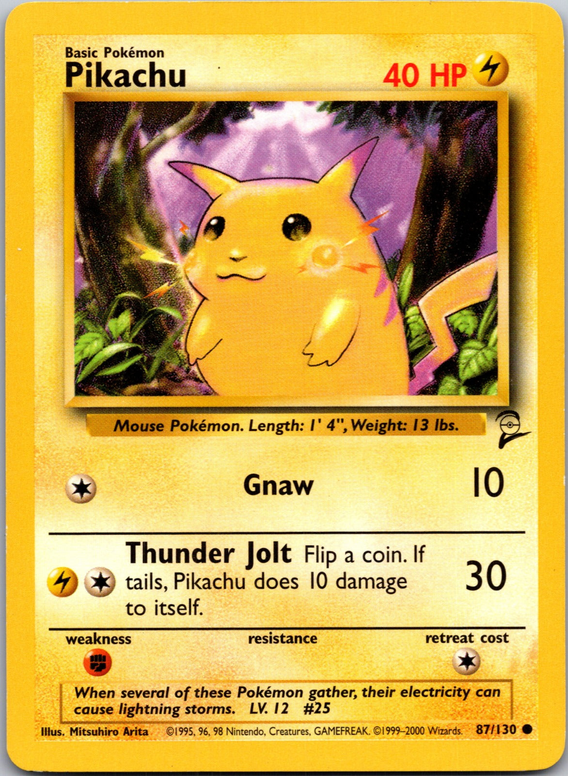 2000 Base Set 2 087/130 Pikachu LP