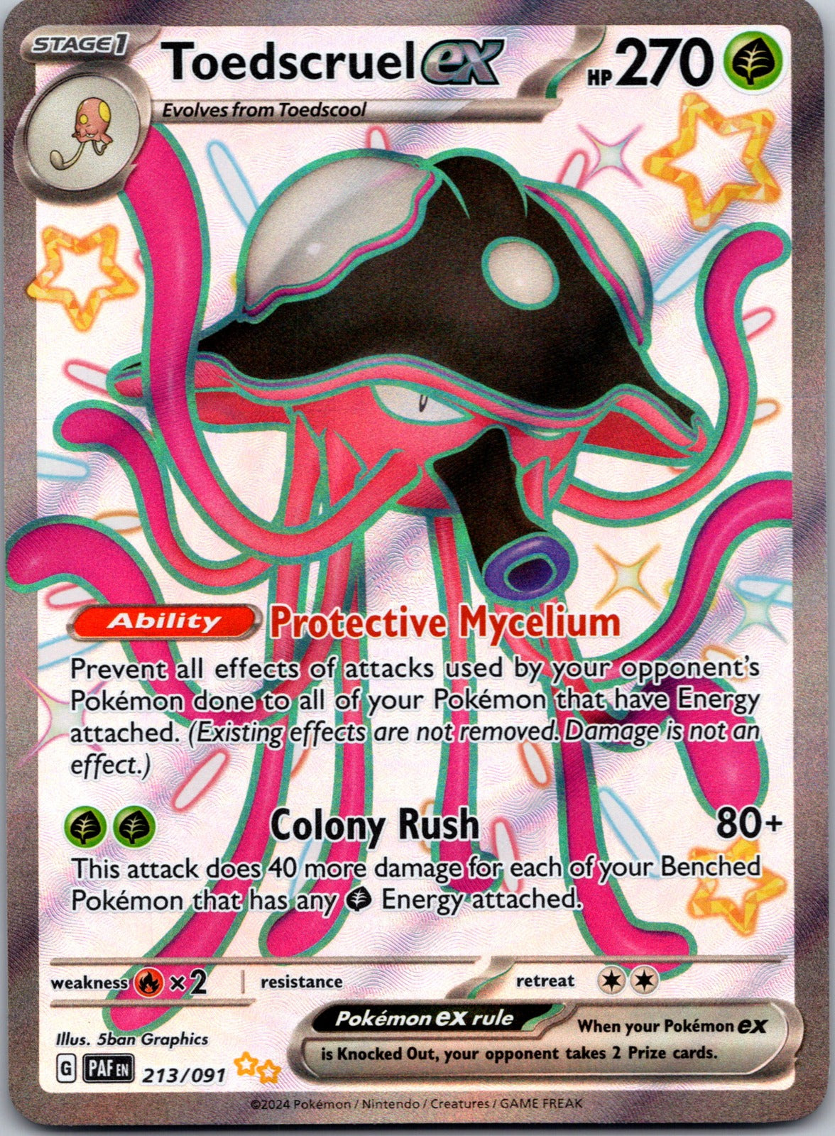 2024 SV: Paldean Fates 213/091 Toedscruel ex NM