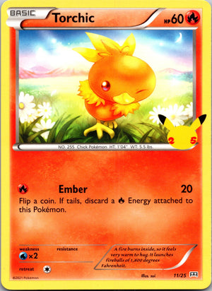 2021 McDonald's 25th Anniversary Promo 011/025 Torchic - 11/25 LP