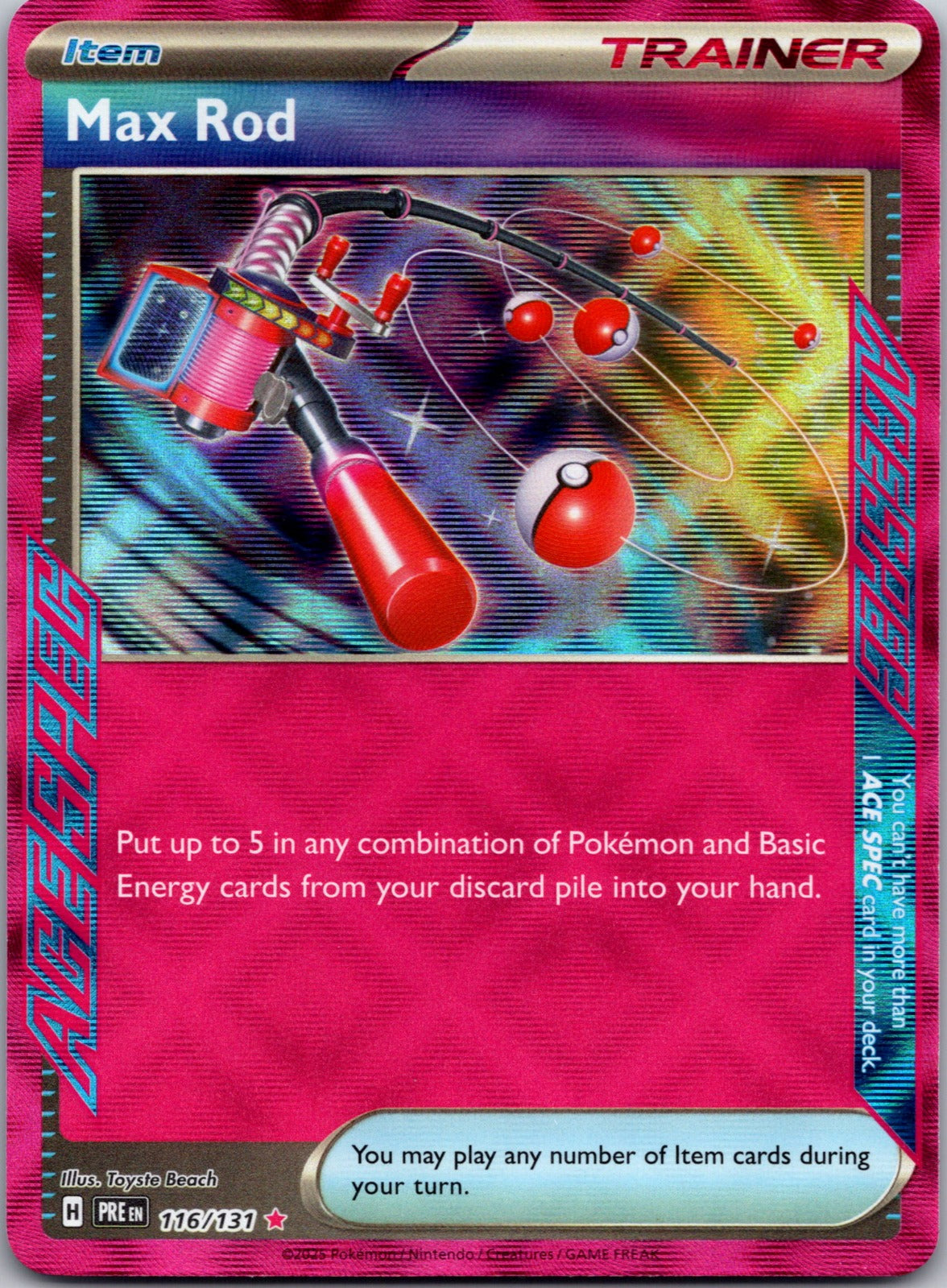 2025 SV: Prismatic Evolutions 116/131 Max Rod NM