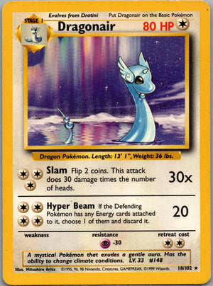 1999 Base Set  018/102 Dragonair Uncommon M92
