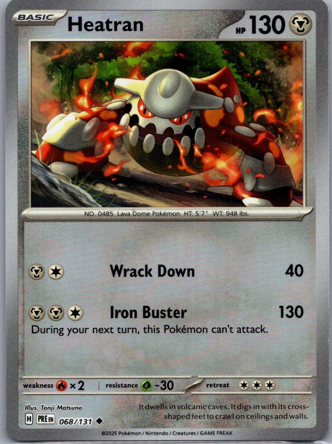 2025 SV: Prismatic Evolutions 068/131 Heatran (Master Ball) D250