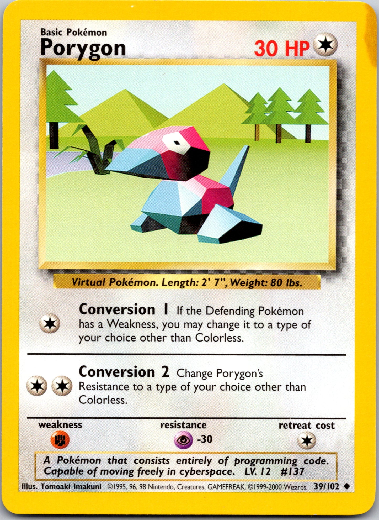 1999 Base Set 039/102 Porygon Uncommon A111