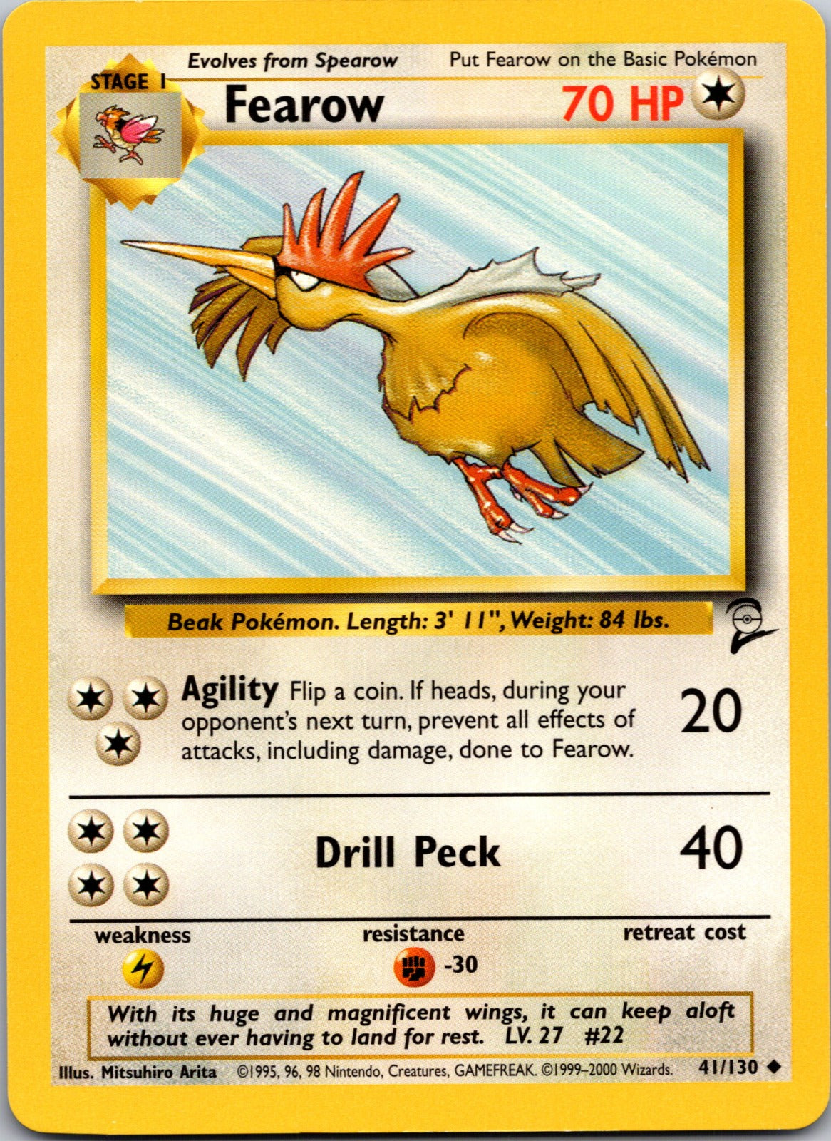 2000 Base Set 2 041/130 Fearow LP