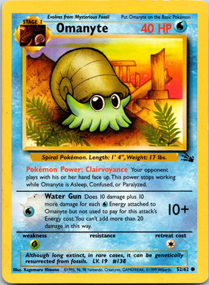 1999 Fossil #52/62 Omanyte Common A7