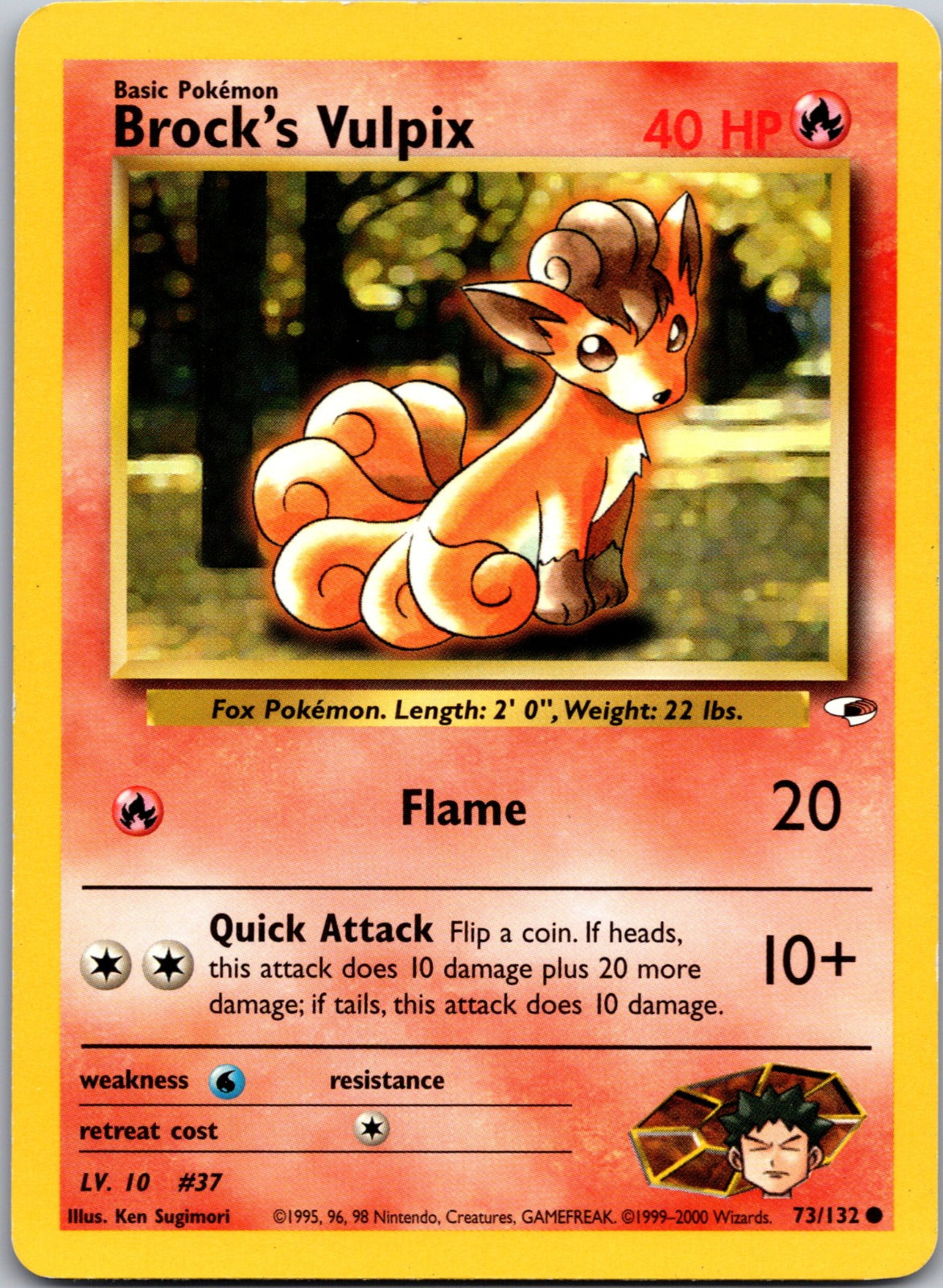 2000 Gym Heroes 073/132 Brock's Vulpix LP