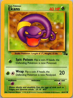 1999 Fossil #46/62 Ekans Common B130