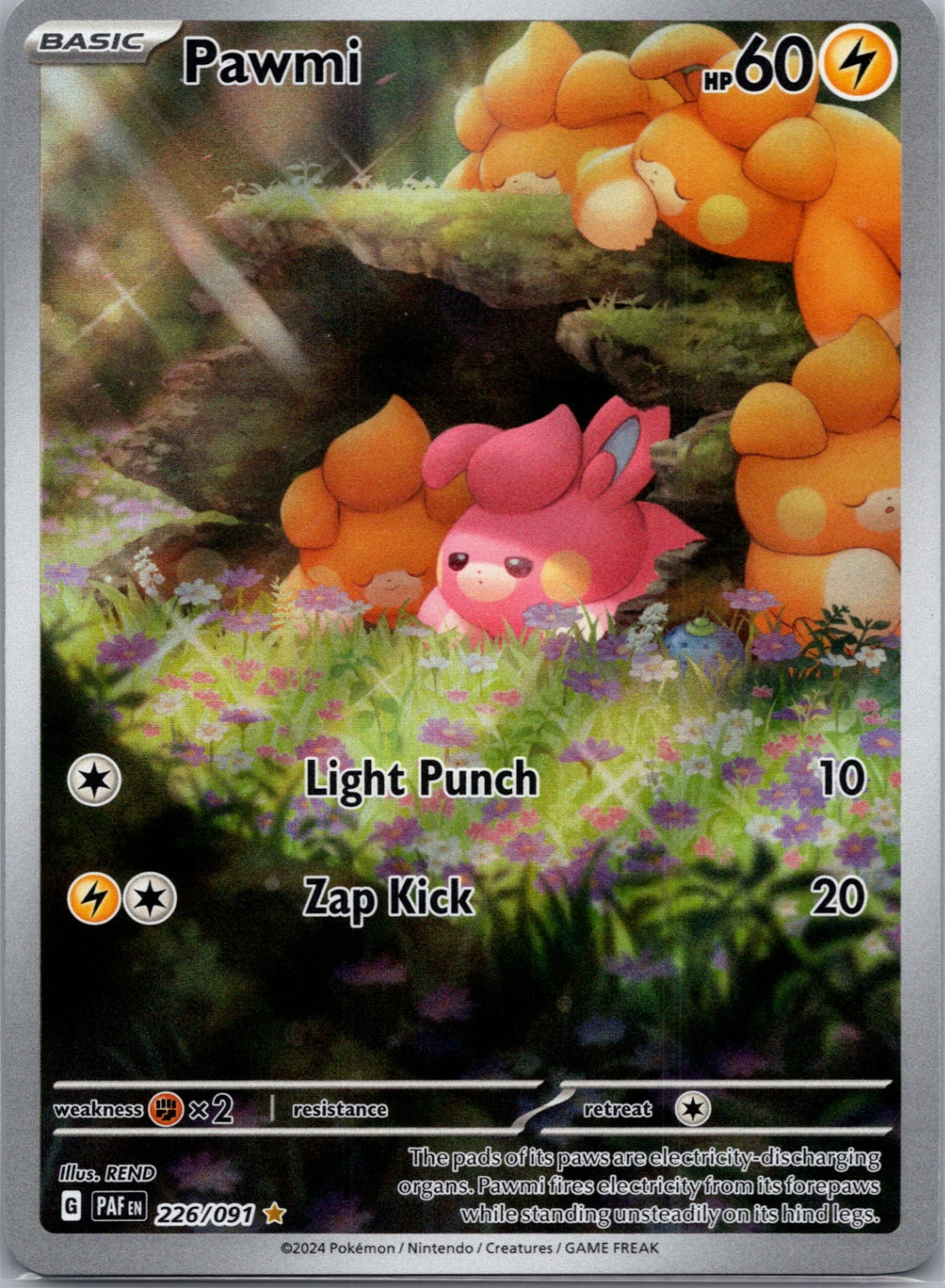 Pawmi Holofoil Illustration Rare SV: Paldean Fates 226/091 NM