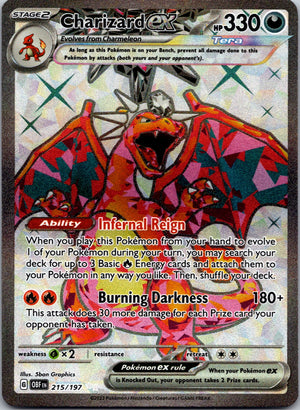 Charizard ex Holo Ultra Rare SV03: Obsidian Flames 215/197 LP