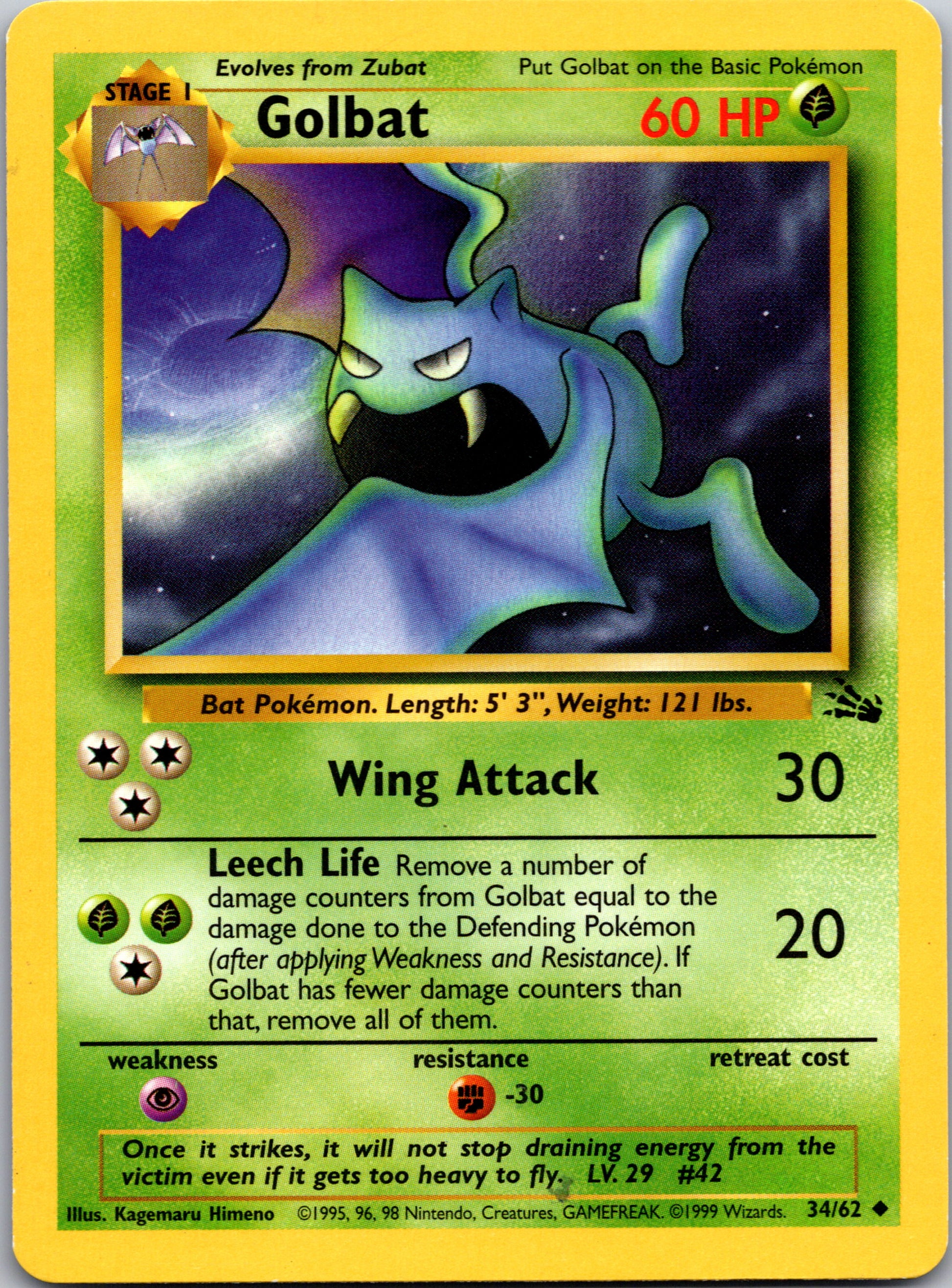 2000 Fossil 34/62 Golbat Uncommon A332