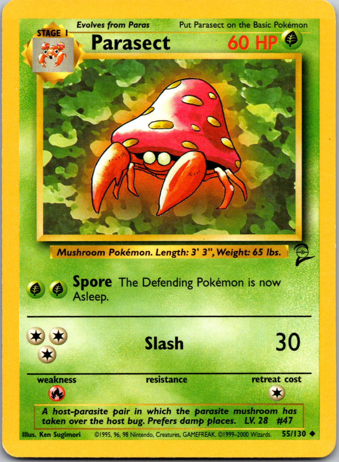 2000 Base Set 2 055/130 Parasect LP