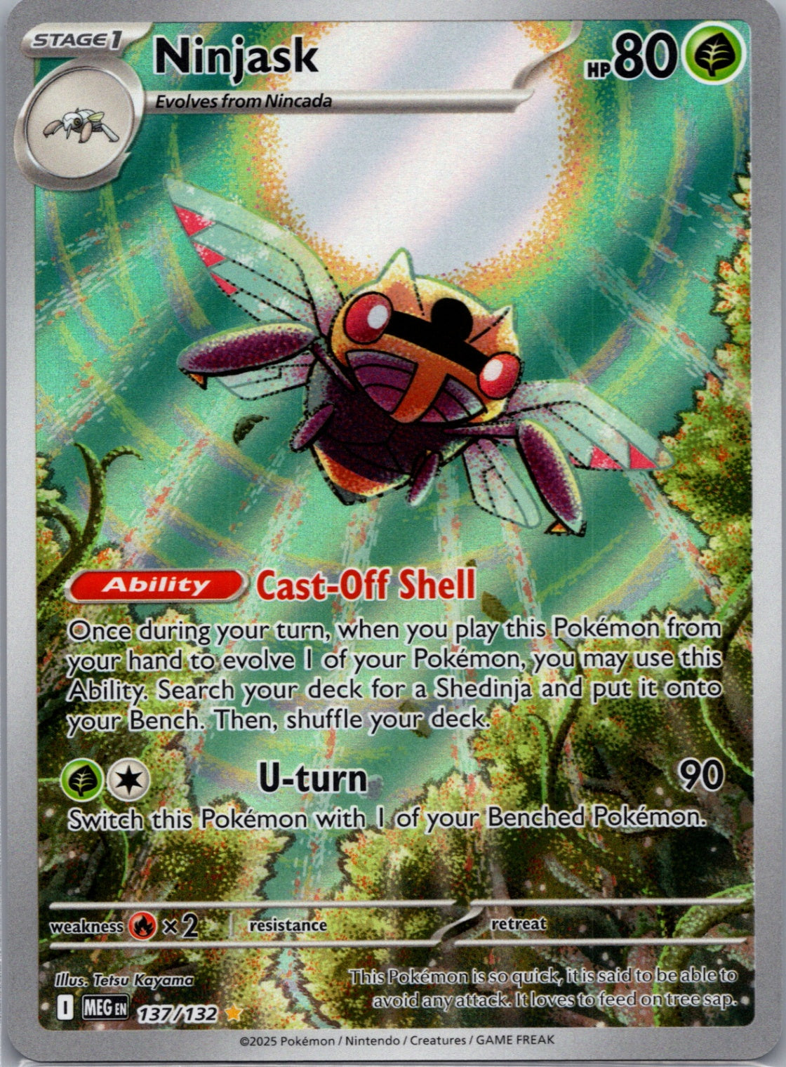 Ninjask Holofoil Illustration Rare ME01: Mega Evolution 137/132 NM