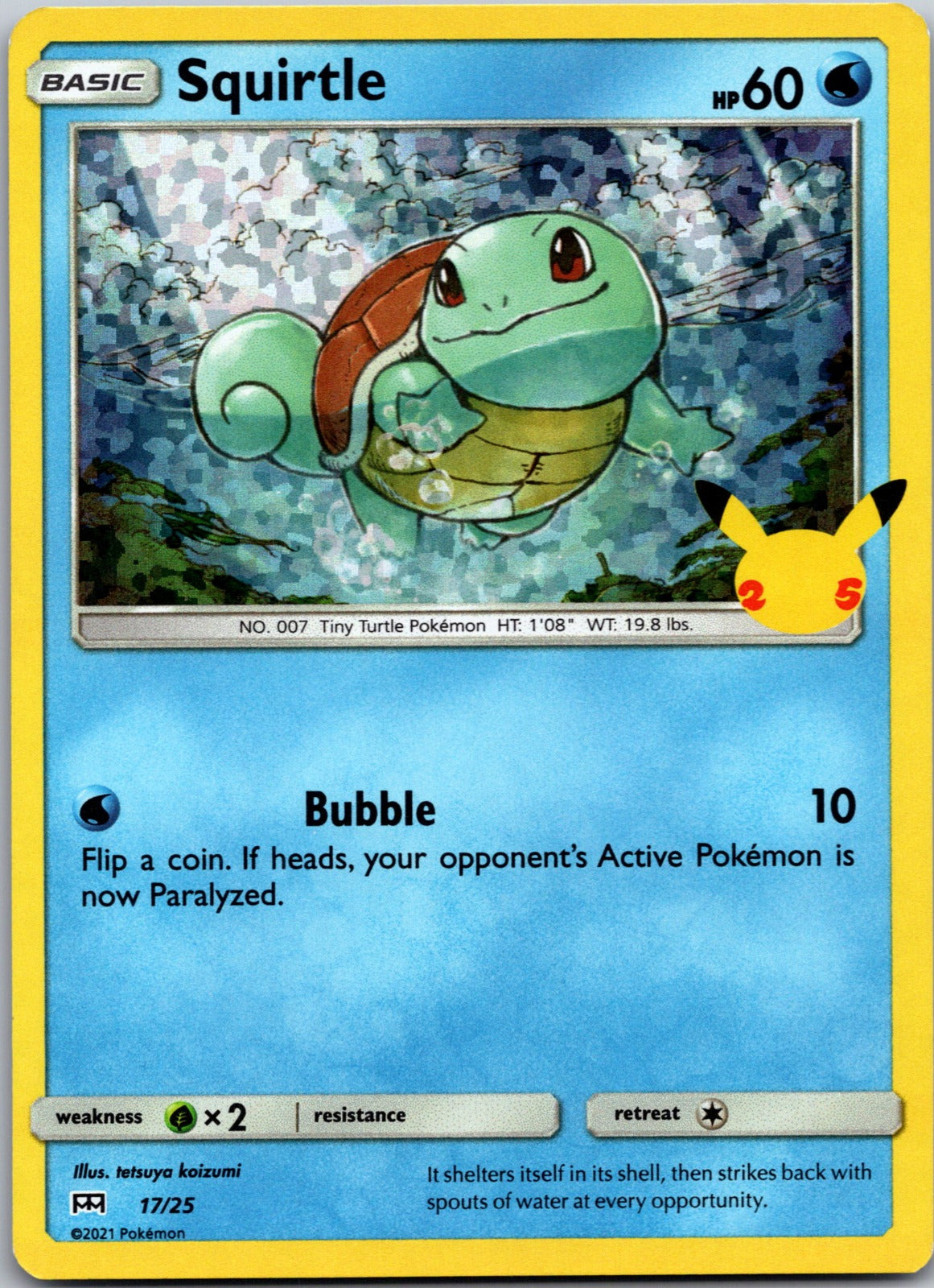 2021 McDonald's 25th Anniversary Promo 017/025 Squirtle - 17/25 LP
