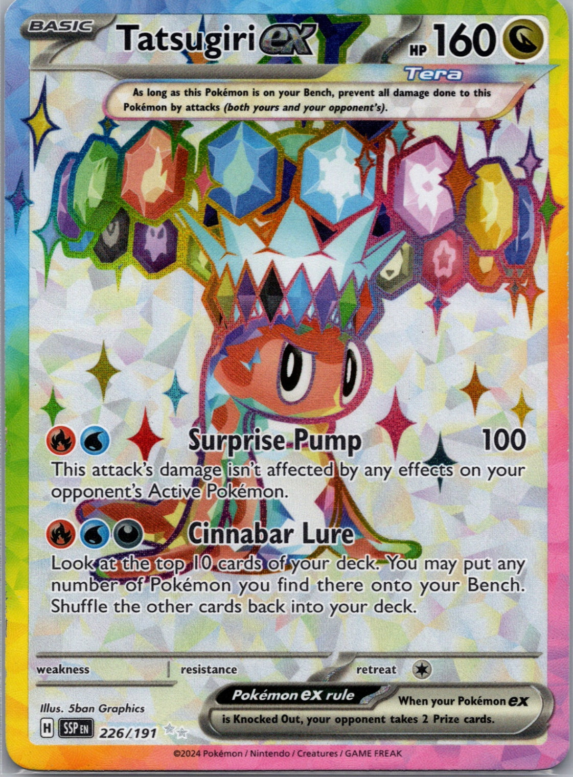 Tatsugiri ex Holofoil Ultra Rare SV08: Surging Sparks 226/191 NM