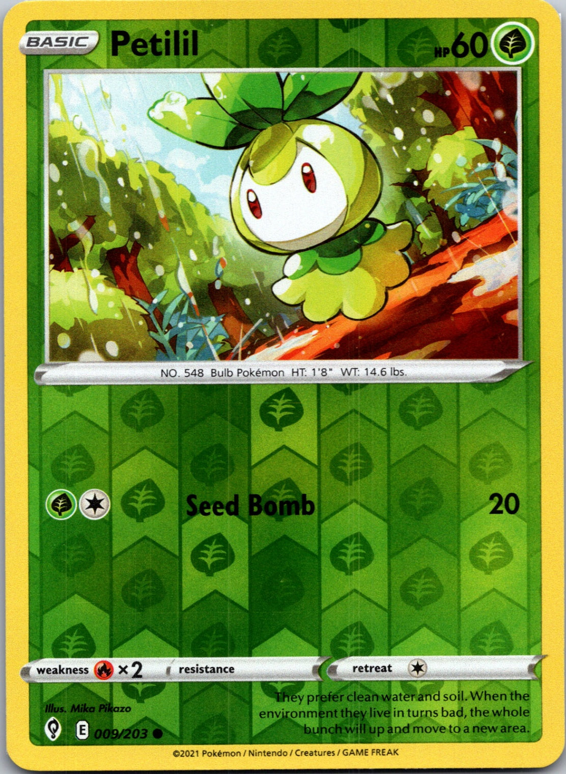 2021 Evolving Skies 009/203 Petilil Reverse Holo G323