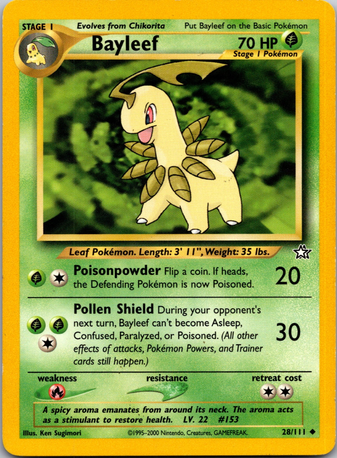 2000 Neo Genesis 028/111 Bayleef (28) Uncommon M304