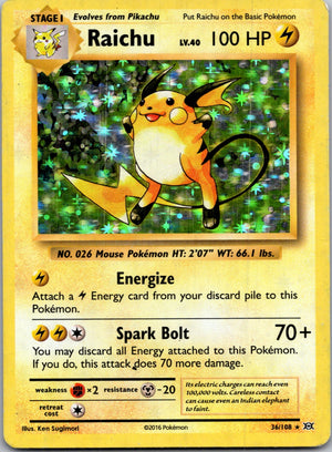 2016 XY - Evolutions 36/108 Raichu Holo Rare G358