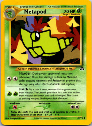 2001 Neo Discovery #42/75 Metapod Uncommon C101