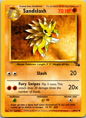 1999 Fossil 41/62 Sandslash Uncommon B61