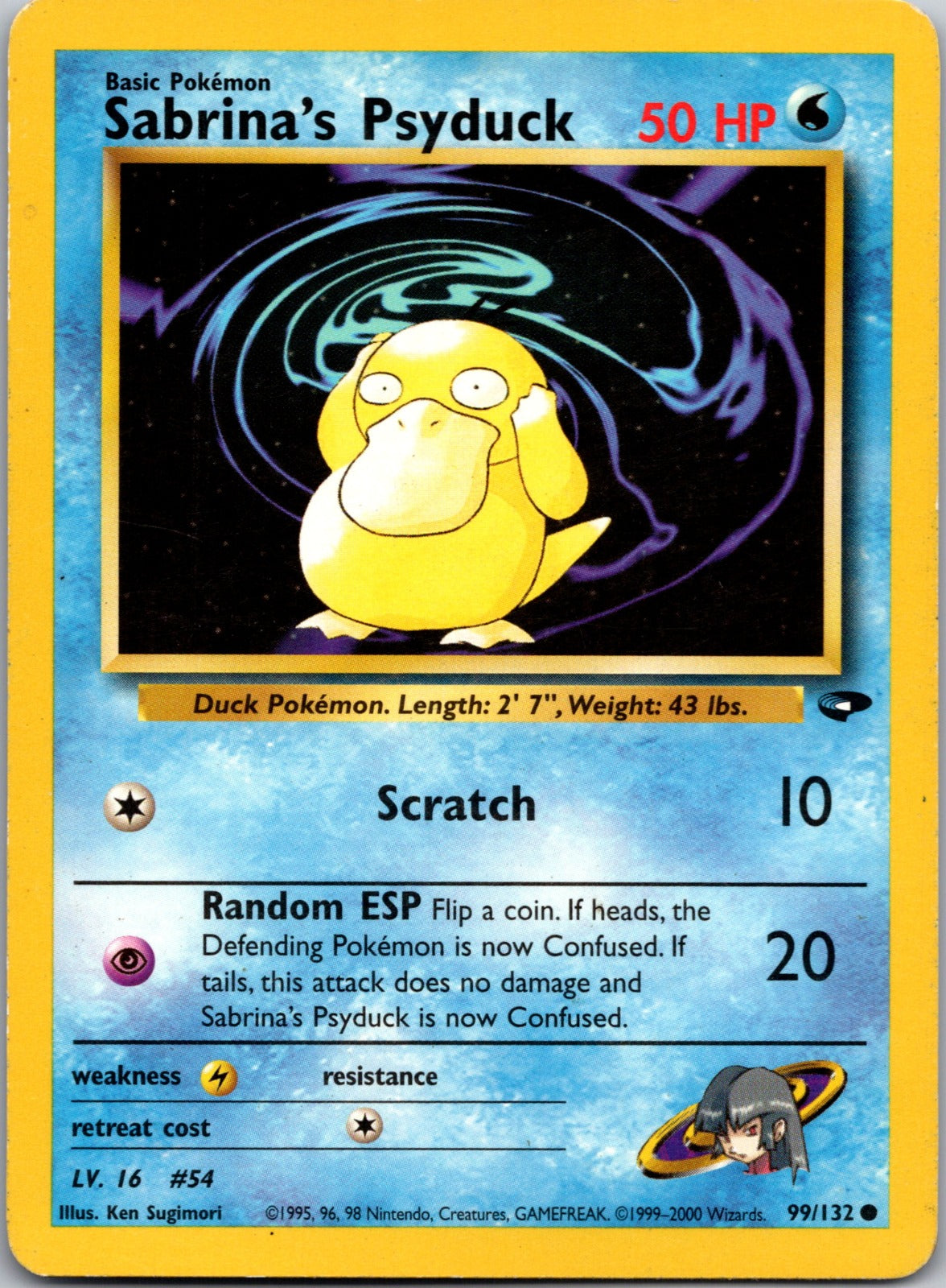 2000 Gym Challenge 099/132 Sabrina's Psyduck MP E194