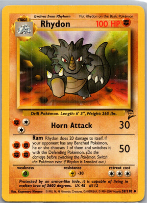 Base Set 2 059/130 Rhydon Uncommon NM