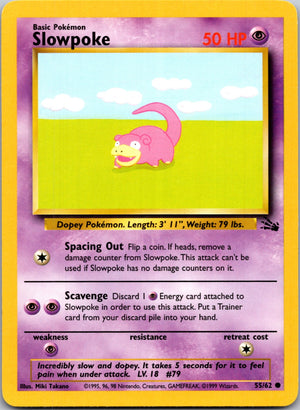 1999 Fossil #55/62 Slowpoke Common B281