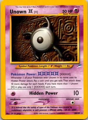 2002 Neo Destiny 030/105 Unown [X] Rare M345