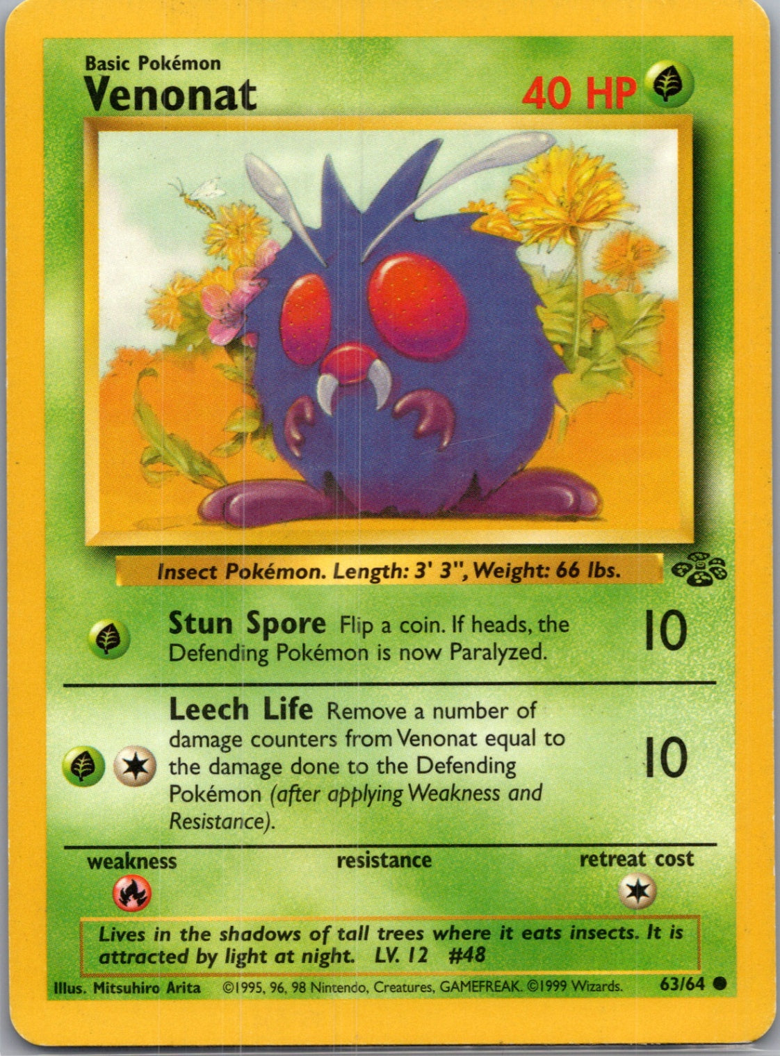 Jungle 63/64 Venonat Common NM