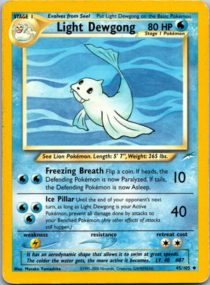 2002 Neo Destiny 045/105 Light Dewgong LP