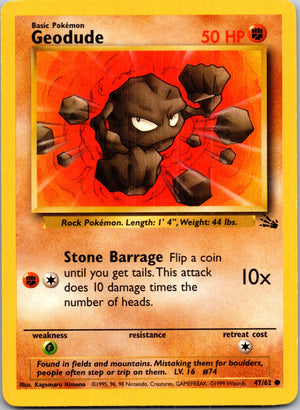 1999 Fossil #47/62 Geodude Common B147