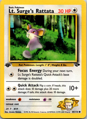 2000 Gym Challenge 085/132 Lt. Surge's Rattata LP