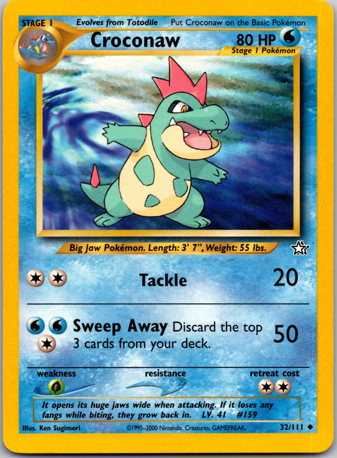 2000 Neo Genesis 032/111 Croconaw (32) Uncommon L100