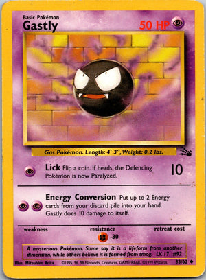 1999 Fossil 33/62 Gastly LP