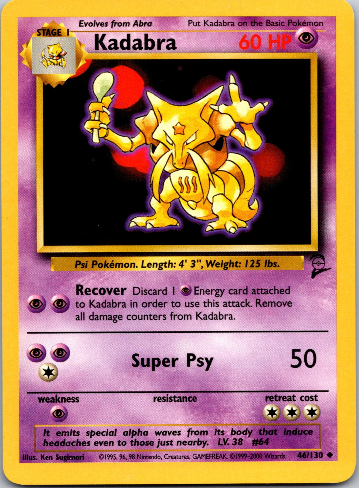 2000 Base Set 2 046/130 Kadabra LP