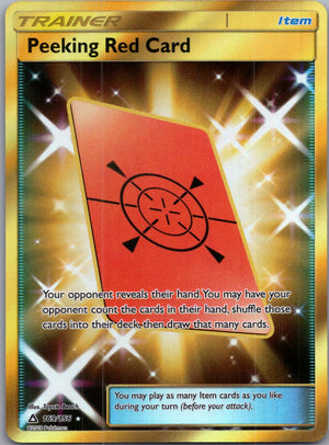 2018 SM - Ultra Prism 169/156 Peeking Red Card (Secret Rare) Secret Rare F172