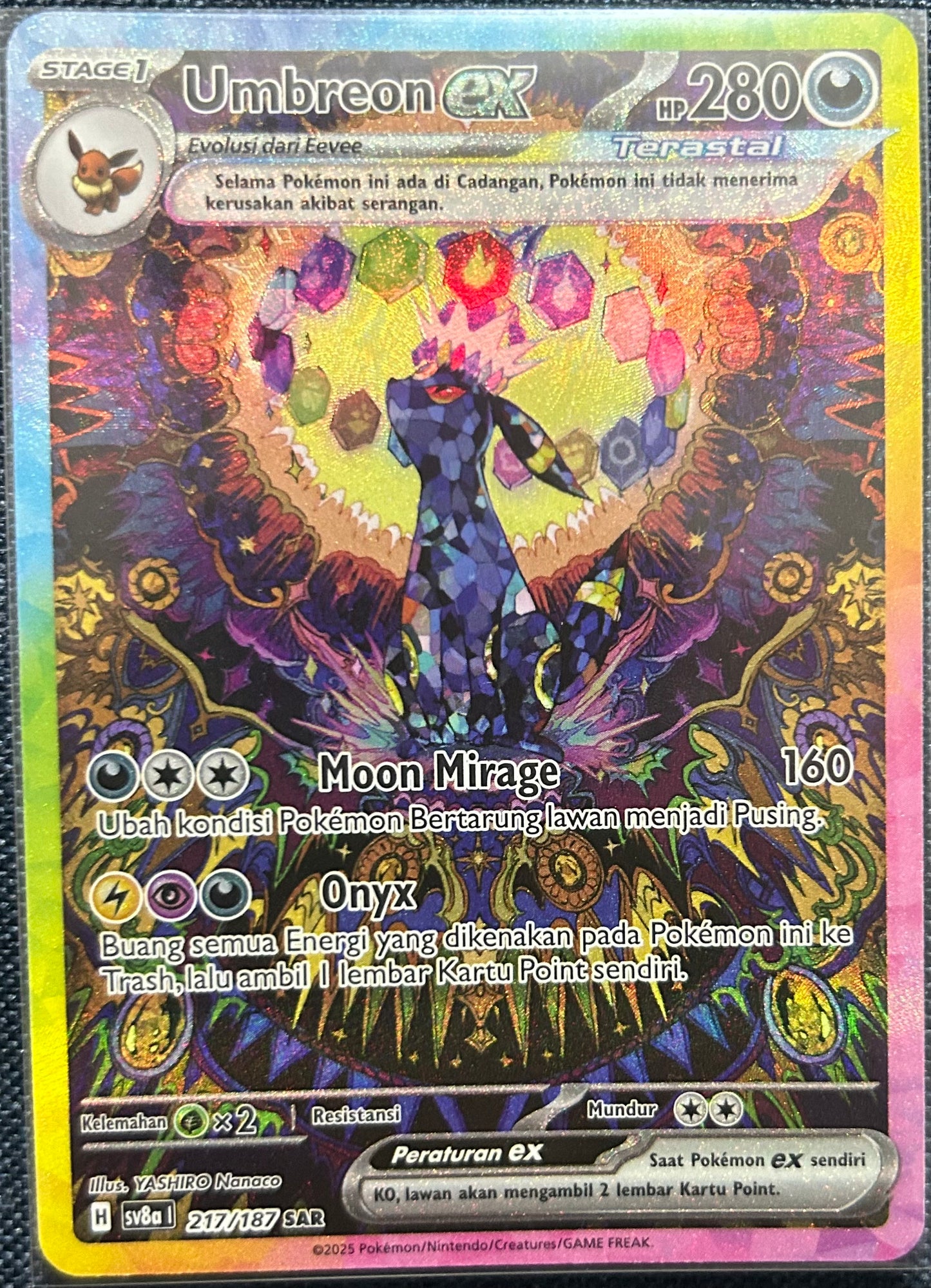 Umbreon ex SAR 217/187 (SV8a I) (Indonesian)