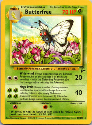 2000 Base Set 2 #034/130 Butterfree Uncommon C103