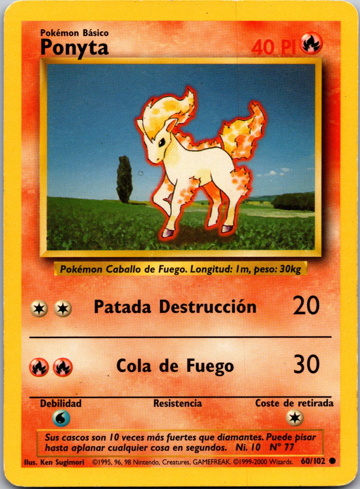 1999 Base Set 060/102 Ponyta MP (Spanish) E87