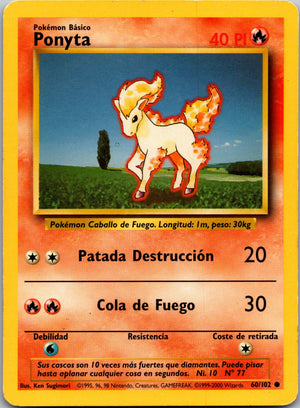 1999 Base Set 060/102 Ponyta LP