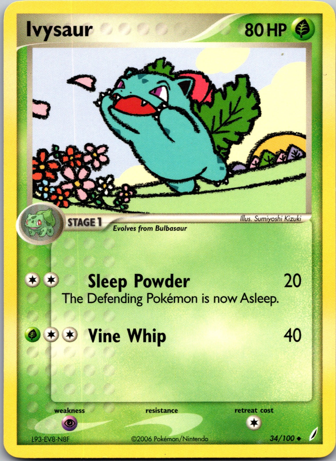 2006 Crystal Guardians 34/100 Ivysaur LP D217