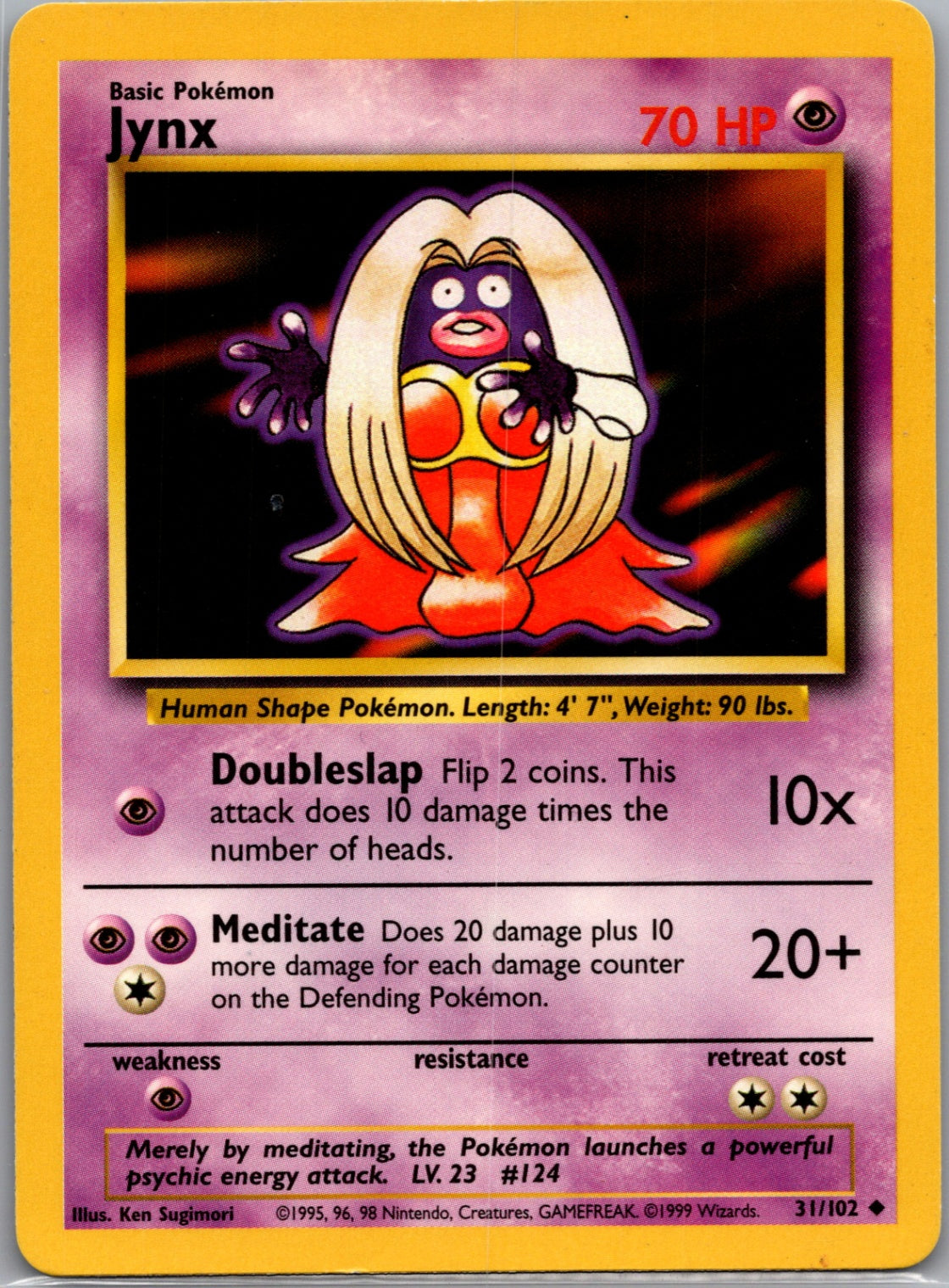 1999 Base Set  031/102 Jynx Uncommon M17