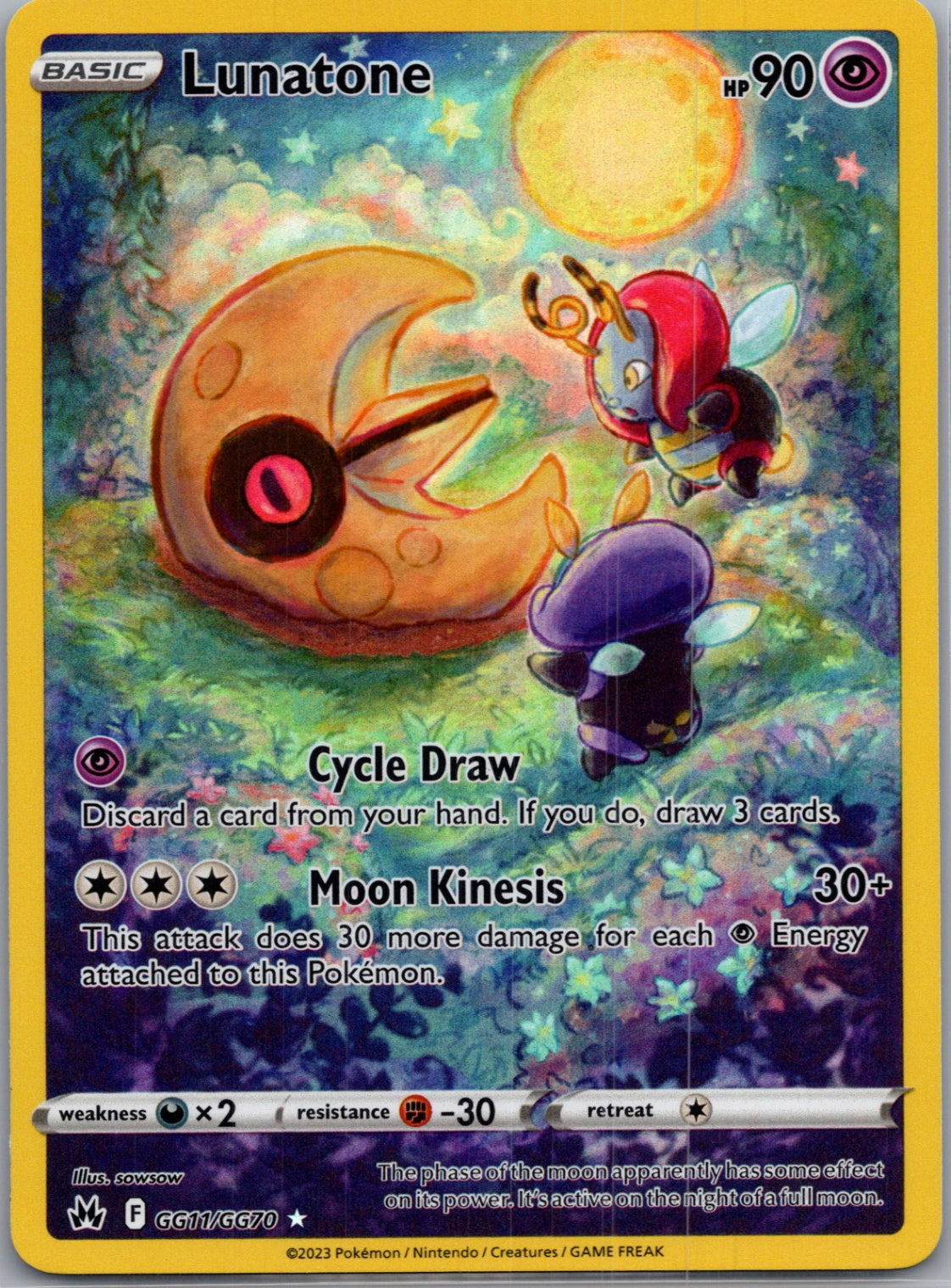 Lunatone Holofoil Ultra Rare Crown Zenith: Galarian Gallery GG11/GG70 NM