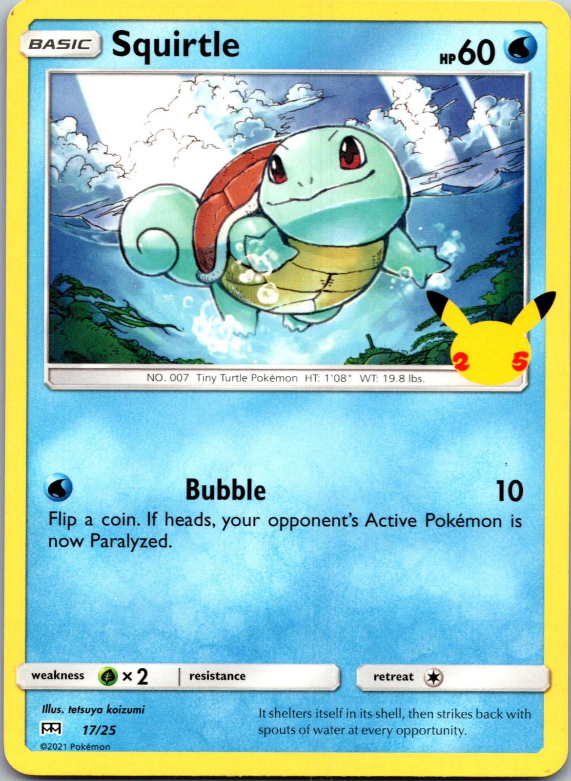 2021 McDonald's 25th Anniversary Promo 017/025 Squirtle - 17/25 LP
