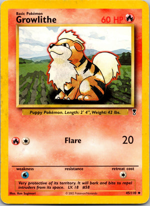 1999 Base Set (Shadowless) 028/102 Growlithe LP
