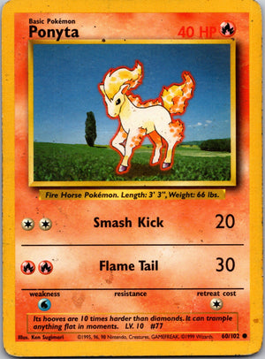 1999 Base Set 060/102 Ponyta Common L176