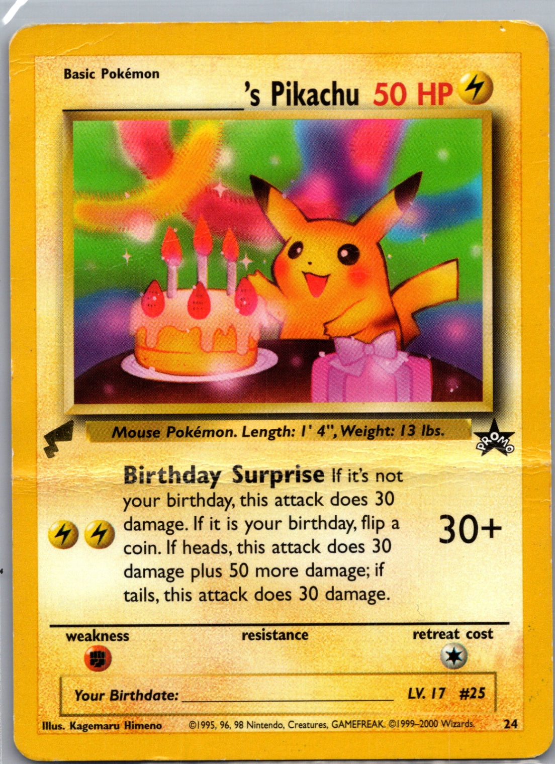 2000 Pikachu World Collection Promo 24 ______'s Pikachu Promo F62