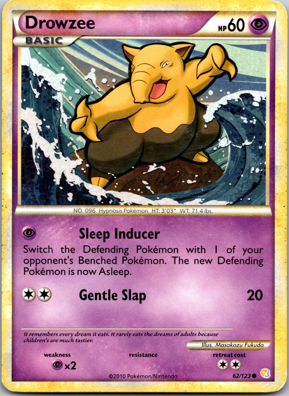 2010 HeartGold SoulSilver 62/123 Drowzee LP